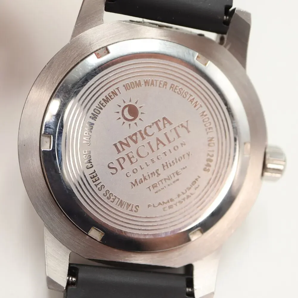 Invicta Specialty Black Gold Mens 45mm Diver Watch 12846 Resin Band New Battery